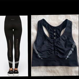 Alala 2 pc Black/Gray Niche Seamless Bra + Leggings Set XS/S $135